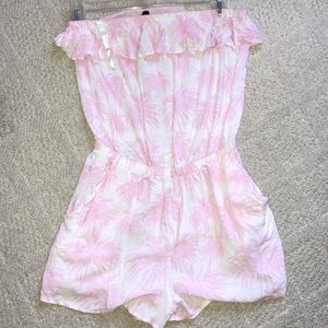 H&M pink palm tree romper